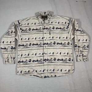 North River Outfitters Men's XL Long Sleeve Duck Print Shirt 100% Cotton